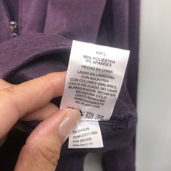 Women’s Cuddl Duds Zip Up Sweater Jacket Size XL Purple - Picture 4 of 11